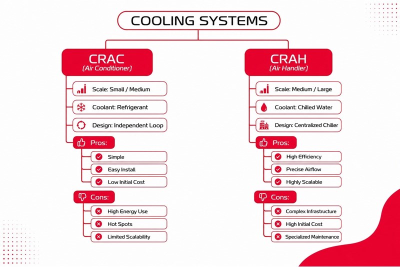 Comparing CRAC vs CRAH Cooling Technologies