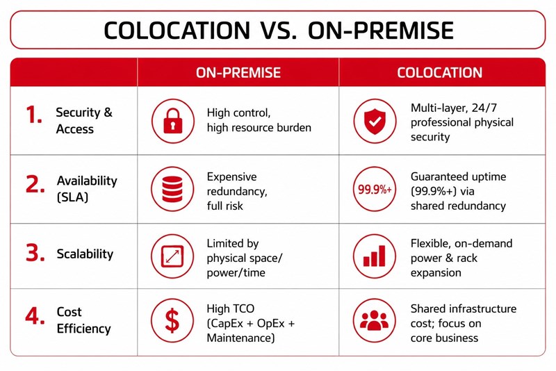 Colocation vs On-premise Comparison