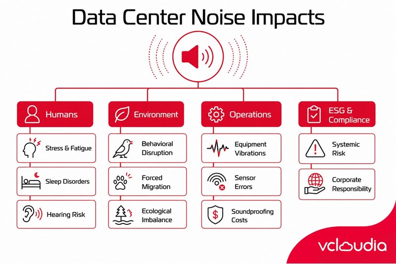 Impacts of data center noise on the environment and humans