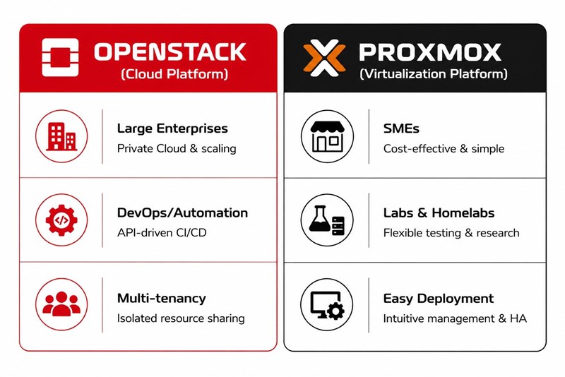 Comparing OpenStack vs. Proxmox