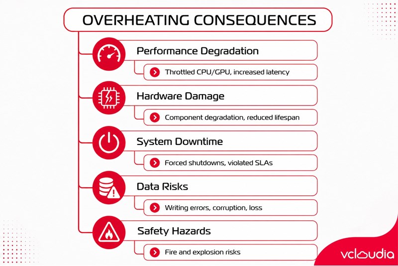 What are the consequences of overheating in a Data Center?