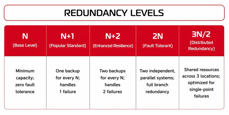 Redundancy Levels in Data Centers